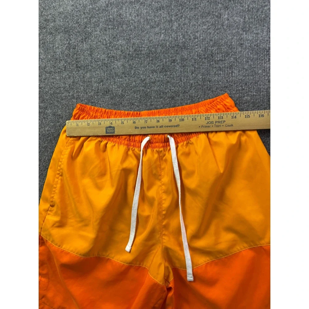 Nike Swim Trunks Mens Medium Orange Colorblock Mesh‎ Lined Board Shorts